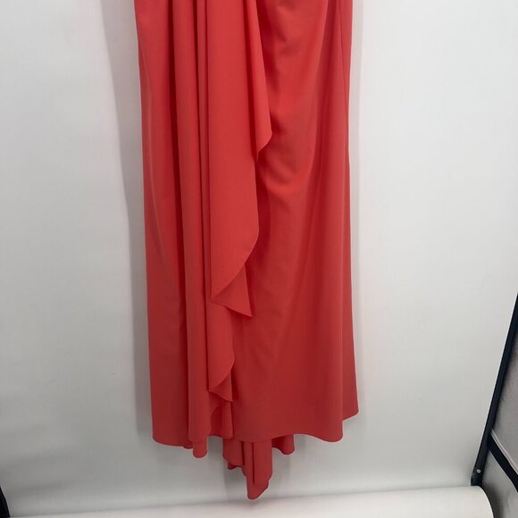 Badgley Mischka Coral Strapless Evening Gown Size 6 - Picture 3 of 14